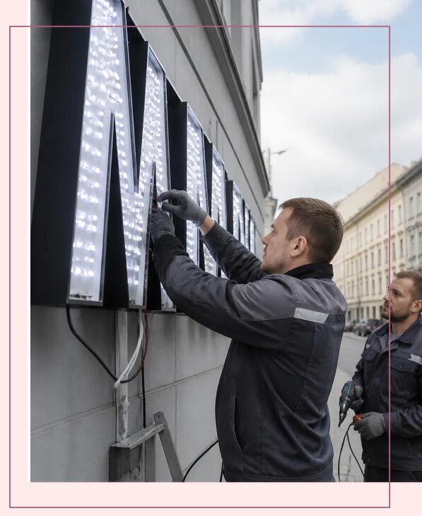 Изготовление и монтаж светодиодных LED вывесок в Пугачёве