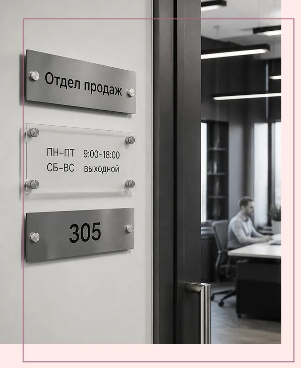 Офисные таблички на дверь в Пугачёве по цене от 4978 р. | Аванза-Пгч